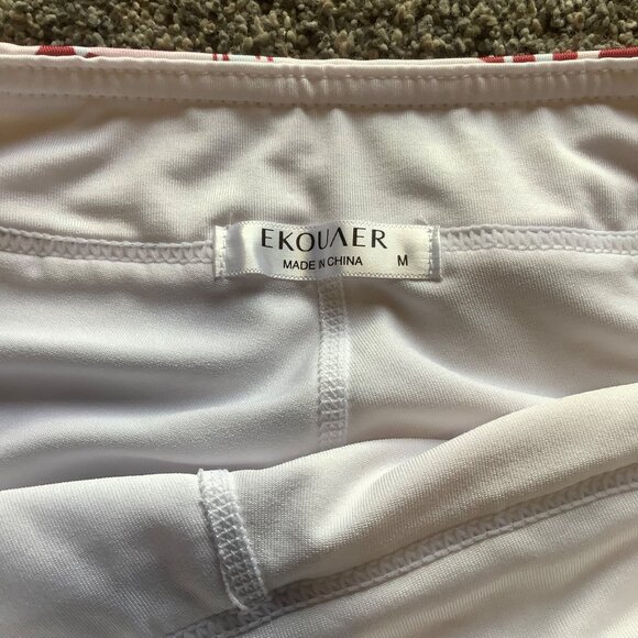 Ekouaer Floral Print Athletic Skort Built-In Shorts Women Size Medium Pockets - Picture 4 of 10